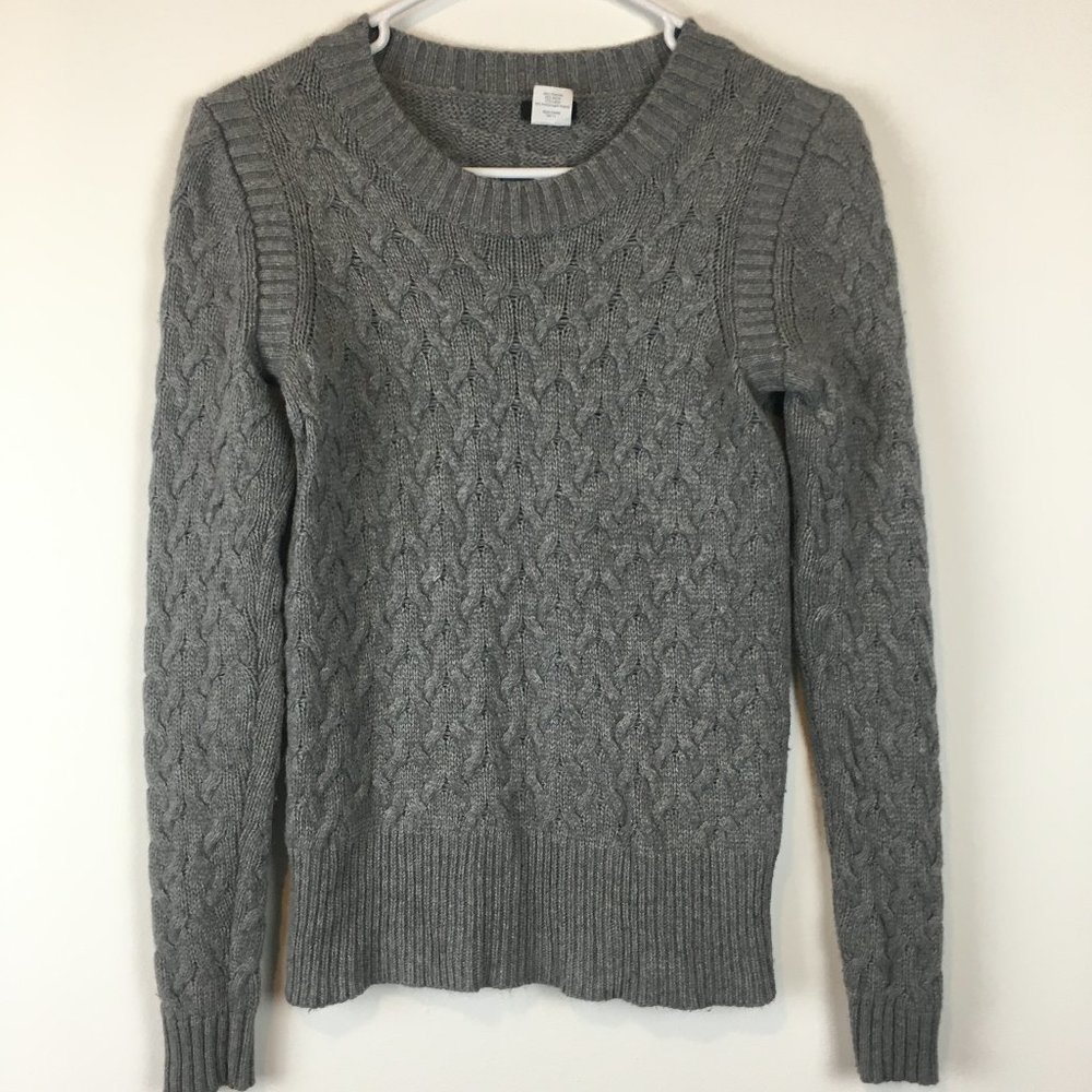 J. Crew Gray Cable Knit Sweater